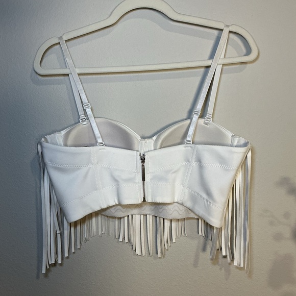 White Fringe Women's bralette - Picture 2 of 4